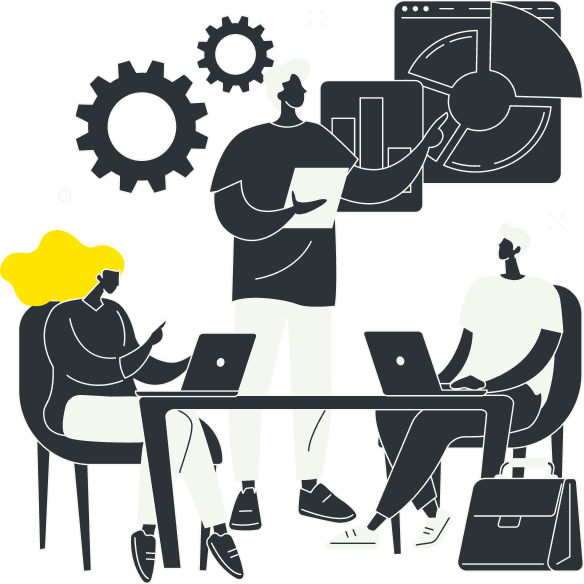 image showing a colaborative team working on a table