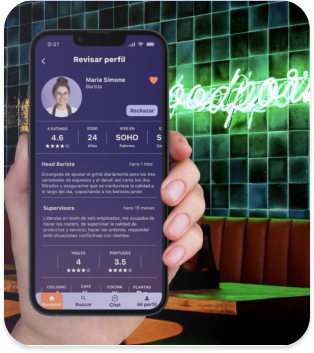 project cover image showing a hand holding a mobile phone showcasing the app