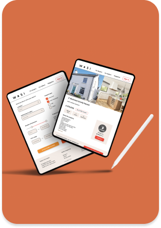 project cover image showing two tablets with different screens of the website